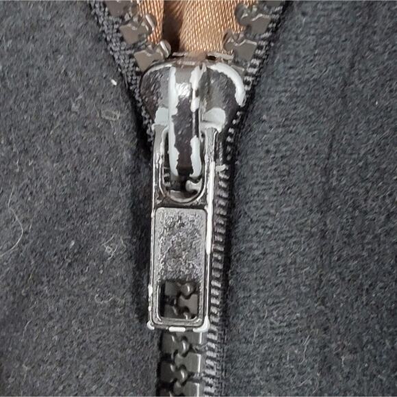 VINTAGE Marvin Richards New York Black Wool Cashmere Fox Fur Coat, Sz 4 - Picture 4 of 11